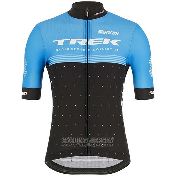2020 Cycling Jersey Trek Blue Black Short Sleeve And Bib Short